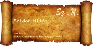 Szidor Milán névjegykártya